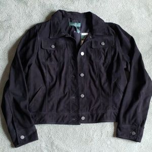NWT Lauren Jeans Co. Sz XL black suede jacket